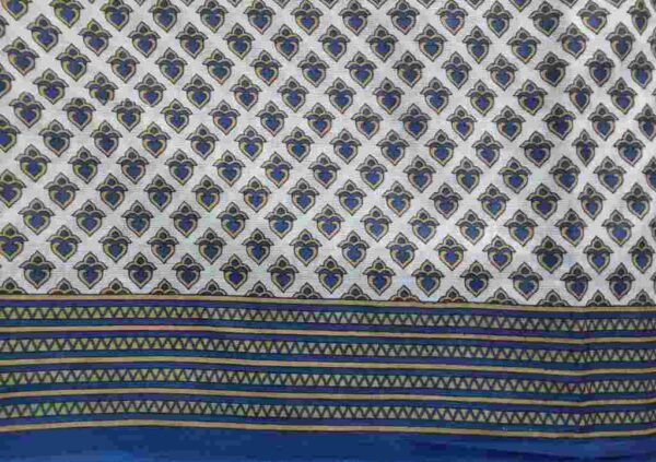 Blue Gold Heart Sari Fabric