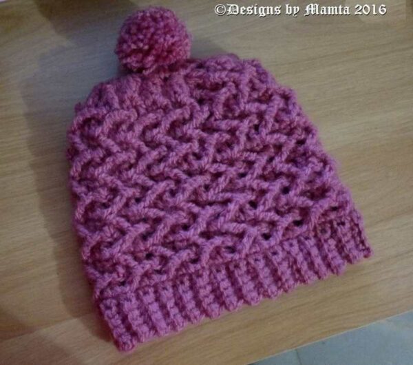 Chunky Cable Waves Crochet Hat Pattern