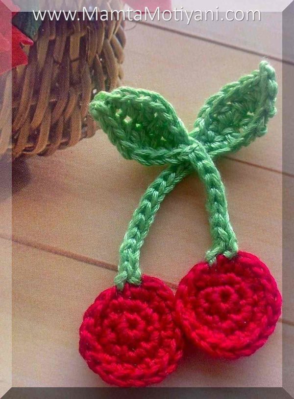 Crochet Cherries Applique Pattern
