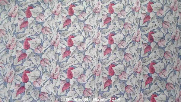 Gray Heart Leaves Quilting Cotton Fabric