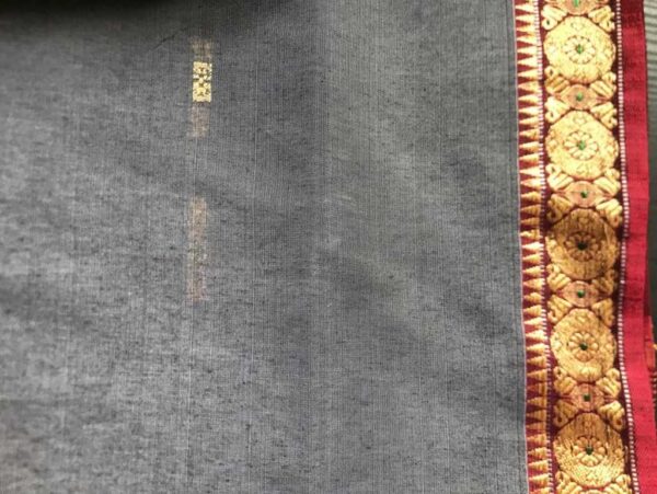 Grey Gold Indian Saree Fabric