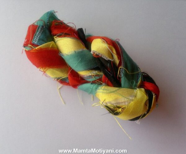 Rastafari Handmade Sari Silk Ribbon Yarn