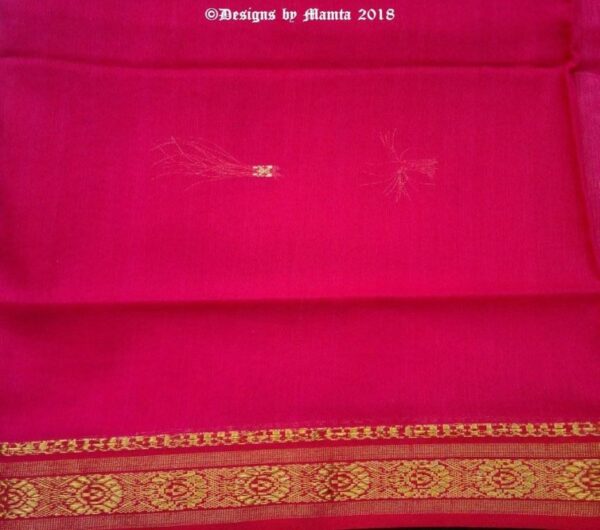 Rose Pink Poly Cotton Ilkal Saree Fabric
