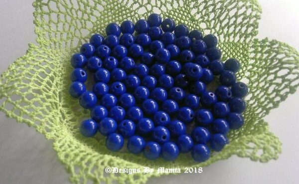 Round Blue Glass Beads