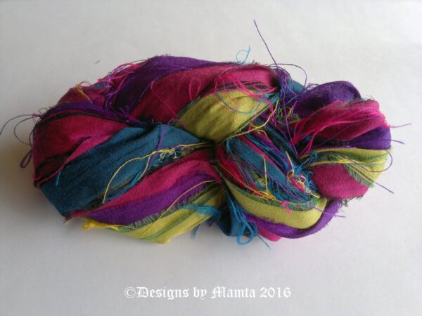 Vibrant Recycled Sari Yarn Ribbon