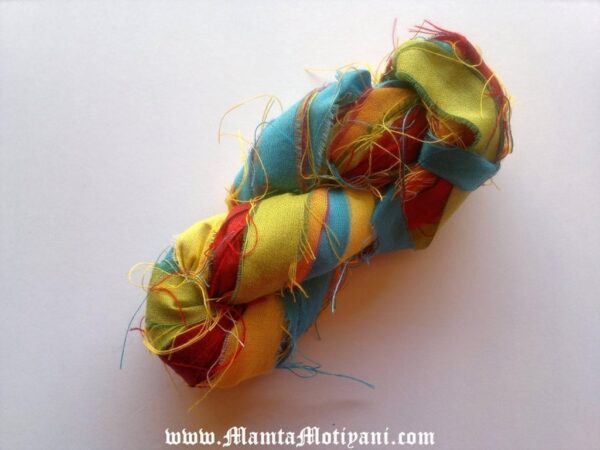 Wild Flowers Sari Silk Ribbon Yarn